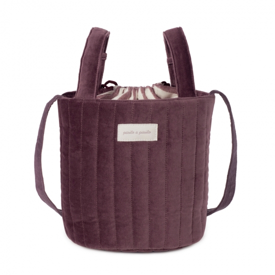 bolso bucket cherry velvet pasito a pasito